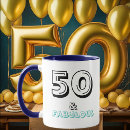 Search for happy birthday celebration mugs Fifty and fabulous