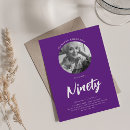 Search for purple 90th birthday invitations Ninety