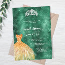 Search for emerald green and gold sweet 16 invitations Dress