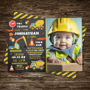 Search for construction 1st birthday invitations Stop the traffic