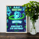 Search for space birthday party posters Blast off