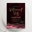 Search for burgundy gold retirement party invitations Elegant