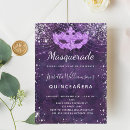 Search for mardi gras quinceanera invitations Purple