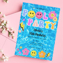 Search for retro pool party invitations Groovy