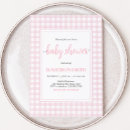 Search for pink gingham baby shower invitations Elegant