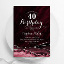 Search for silver 40th birthday invitations Marble