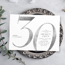 Search for silver 30th birthday invitations Typography