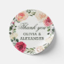 Search for pink rose wedding stickers Thank you