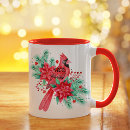 Search for red cardinal bird mugs Watercolor