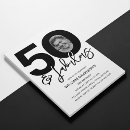 Search for happy 50th invitations Black and white