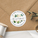 Search for floral round return address labels Green