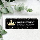 Search for gold crown return address labels Quinceanera