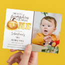 Search for little pumpkin 1st birthday invitations Modern