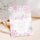 Search for snowflake baby girl shower invitations Winter