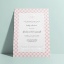 Search for gingham and pink invitations Mother to be