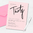 Search for girly 30th birthday invitations Script