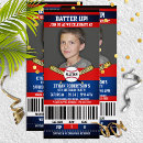 Search for baseball ticket birthday invitations Red white and blue