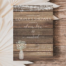 Search for rustic barn wood bridal shower invitations String lights