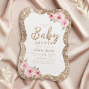Search for pink gold floral baby shower invitations Elegant