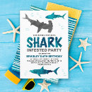 Search for shark party invitations Swimming