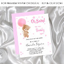 Search for white baby girl shower invitations Teddy bear