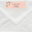 Search for peach floral return address labels Rose gold