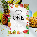 Search for fruit birthday invitations Sweet one