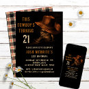 Search for cowboy boots 21st birthday invitations Rustic
