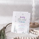 Search for purple winter wonderland invitations Baby sprinkle