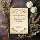 Search for red flourish invitations Rustic