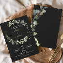 Search for black gold floral wedding invitations Eucalyptus