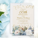 Search for gold and white 50th birthday invitations Floral