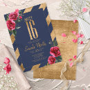 Search for rose gold and navy blue birthday invitations Red roses