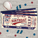 Search for baseball ticket birthday invitations All star birthday