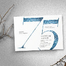 Search for blue 75th birthday invitations Typography
