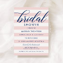 Search for navy and pink bridal shower invitations For her