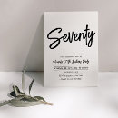 Search for black and white 70th birthday invitations Seventy
