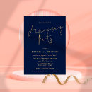 Search for navy blue anniversary invitations Classy