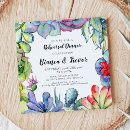 Search for cactus rehearsal dinner invitations Watercolor