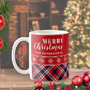 Search for red and white plaid mugs Merry christmas