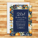 Search for navy blue and orange birthday invitations For her