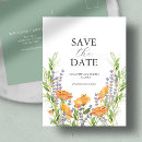 Search for wildflowers save the date postcards Lavender