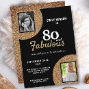 Search for 80 and fabulous birthday invitations Elegant