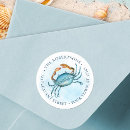 Search for beach crab return address labels Watercolor