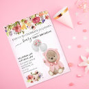 Search for teddy bear birthday invitations Girl