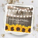 Search for sunflower wedding napkins Barn wood