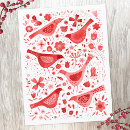 Search for red bird postcards Wildlife