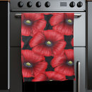Search for red poppy tea towels Black