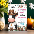 Search for cow 1st birthday invitations Barnyard