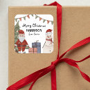 Search for watercolor snowman stickers Santa claus